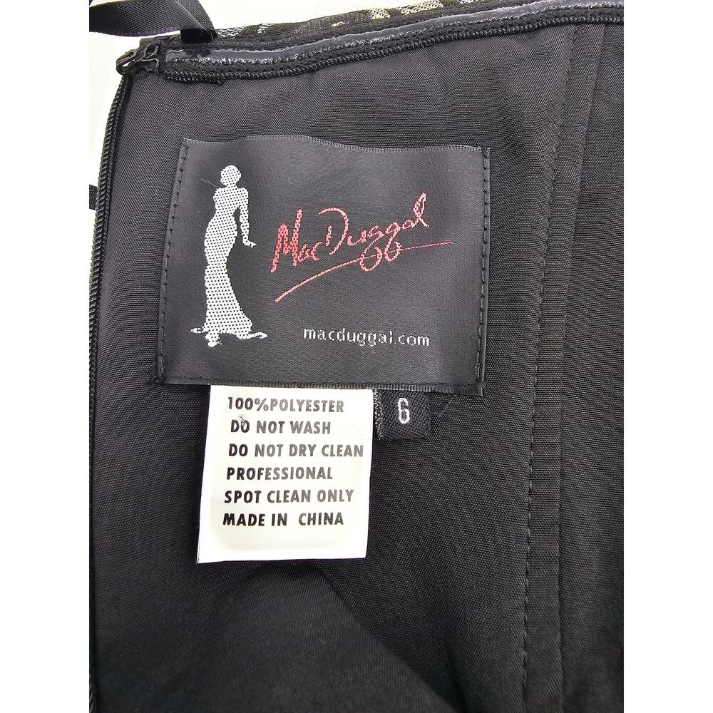 Mac Duggal Women's Size 6 Black & Metallic Strapless Floral Formal Gown 30451D - Picture 6 of 11